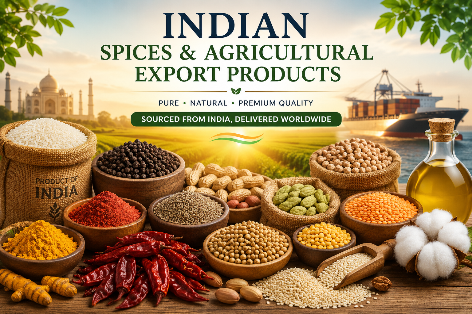 Indian spices and agricultural export products