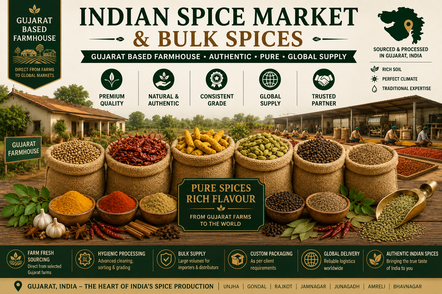 Indian spice market and bulk spices